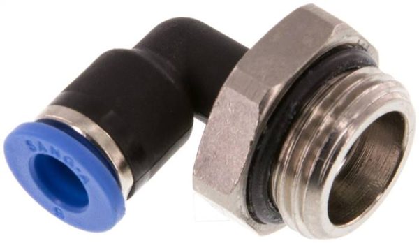 Raccord enfichable coudé G 1/8 a 3/8"-6 mm, IQS standard