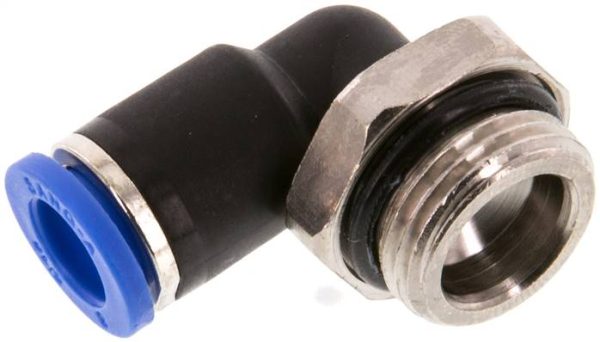 Raccord enfichable coudé G 1/8 a 3/8"-8 mm, IQS standard