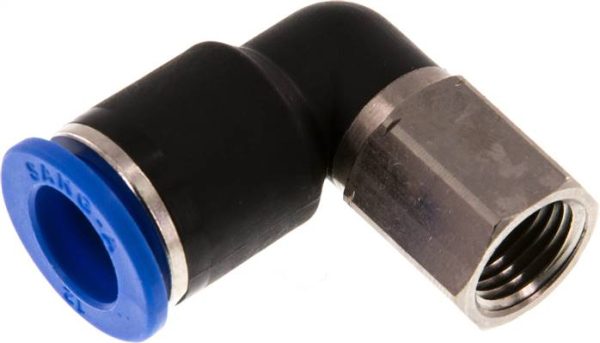 Raccord enfichable coudé, fil. femelle G 1/4 a 1/2"-12 mm, I