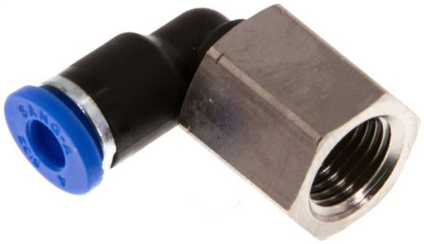 Raccord enfichable coudé, fil. femelle G 1/8 a 1/4"-4 mm, IQ