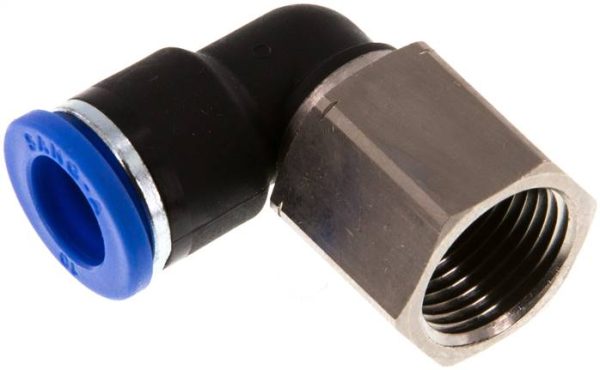 Raccord enfichable coudé, fil. femelle G 1/4 a 1/2"-10 mm, I