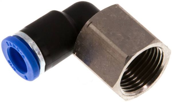 Raccord enfichable coudé, fil. femelle G 1/8 a 3/8"-8 mm, IQ
