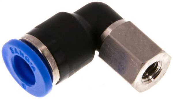 Raccord enfichable coudé, fil. femelle M 5-4 a 6 mm, IQS sta