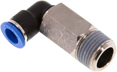 Raccord enfichable coudé long fileté R — série IQSLL