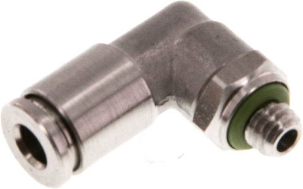 Raccord enfichable coudé orientable métrique IQS inox — série IQSL