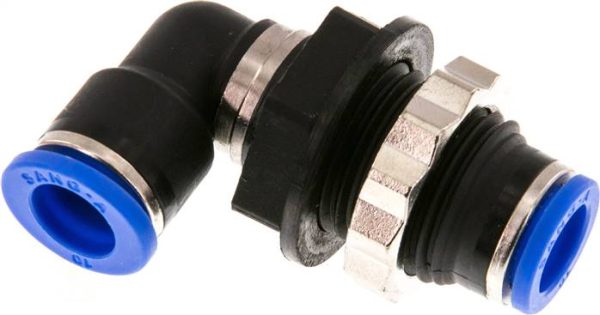 Raccord enfichable passe-cloison coudé — série IQSLS
