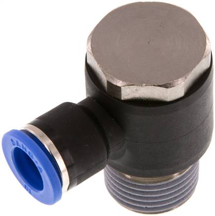 Raccord enfichable coudé fileté R — série IQSLV