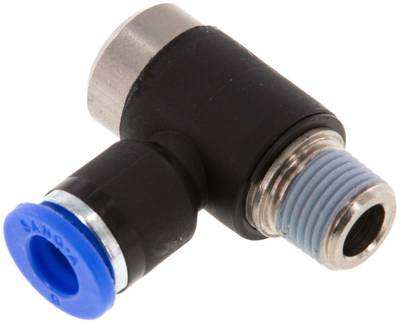 Raccord enfichable coudé, à six pans creux R 1/8 a 1/4"-6 mm
