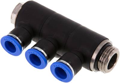 Distributeur multiple enfichable triple fileté G — série IQSLV3