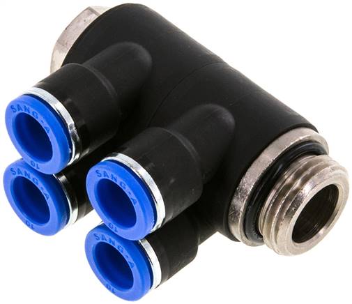 Distributeur multiple enfichable à quatre voies fileté G — série IQSLV4