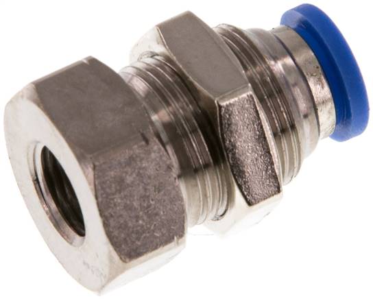 Raccord enfichable passe-cloison avec fil. femelle G 1/8 a 1