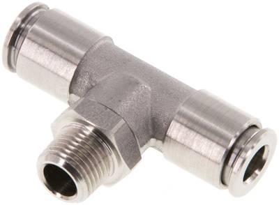 Raccord enfichable en T R 1/8 a 1/4"-6 mm, IQS acier inoxyda