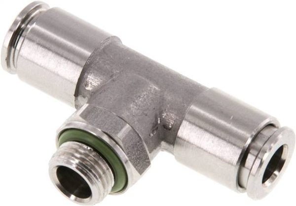 Raccord enfichable en T G 1/8 a 1/4"-6 mm, IQS acier inoxyda