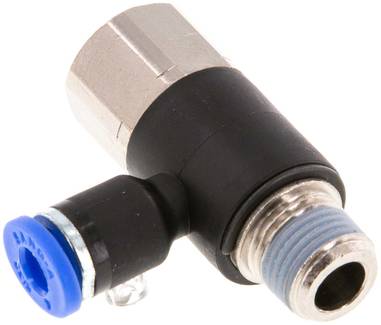 Raccord enfichable coudé, femelle/mâle R 1/4 a 8"-4 a 10 mm,