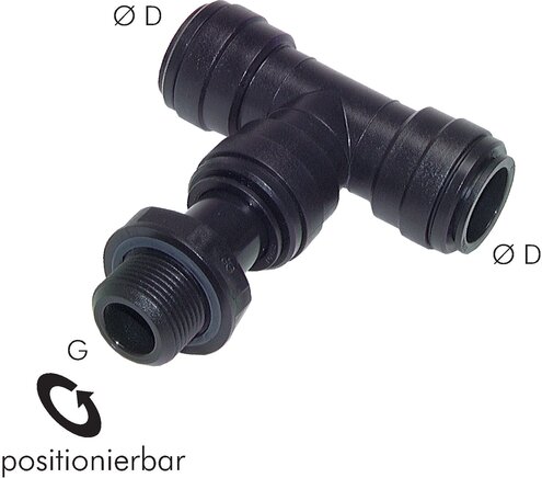 Raccord enfichable en T G 1/2"-18 a 22mm, IQS-Big