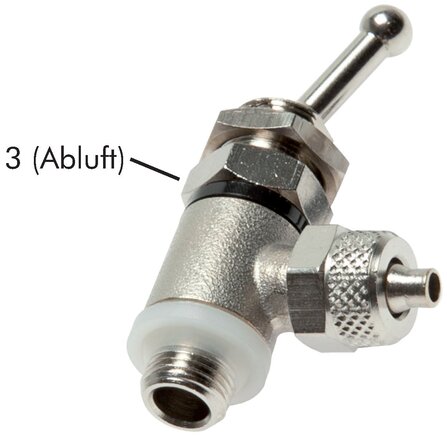 Vanne à levier basculant 2/2 voies, G 1/8 a 1/4"-6x4 mm