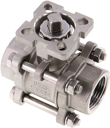 vanne à boisseau sphérique en inox, bride de montage direct G 1", PN 63