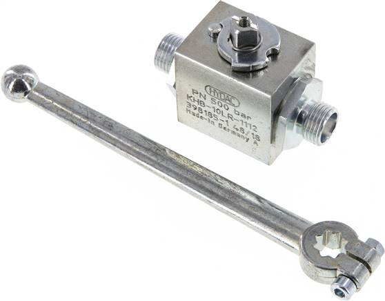 vanne à boisseau sphérique à haute pression, en acier, 10 L (M16x1,5), 0 à 315bar