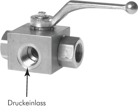 vanne 3 voies à boisseau sphérique à haute pression en inox, Trou en T, G 1", 0 à 350bar