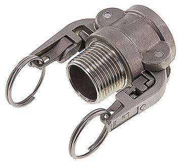 raccord camlock de sécurité (B) R 1" (fil. mâle), Acier inoxydable (1.4408)