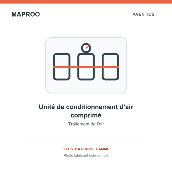 Illustration de gamme Aventics — unité de conditionnement d’air comprimé