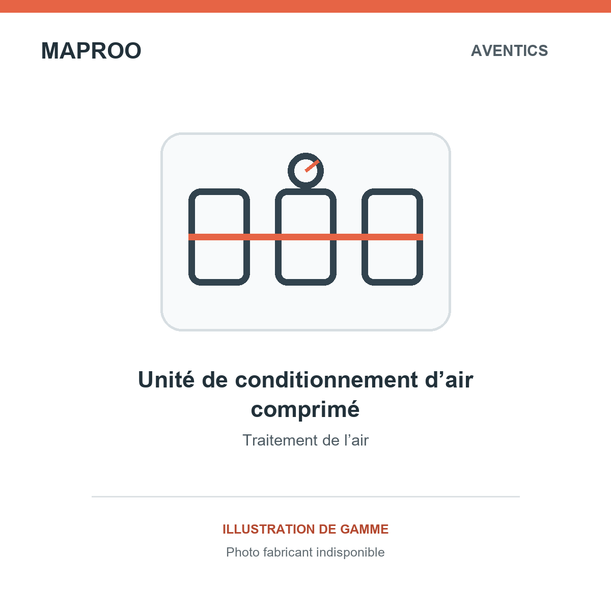 Illustration de gamme Aventics — unité de conditionnement d’air comprimé