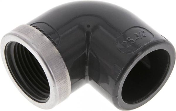Coude fileté à coller de 90°, PVC-U, 20 a 25 mmxRp 1/2 a 3/4