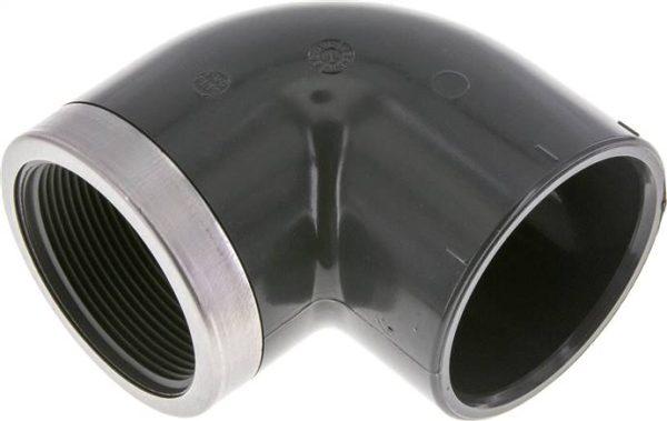 Coude fileté à coller de 90°, PVC-U, 32 a 63 mmxRp 1 a 2" fi