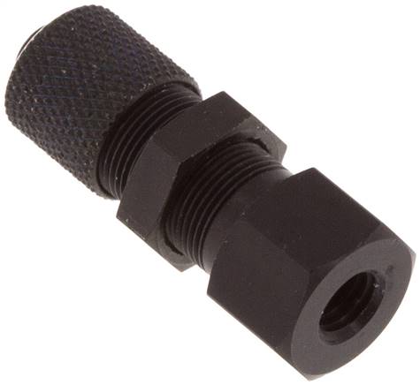 Raccord fileté passe-cloison M 5-4,3 a 6x3 a 4mm,Aluminium