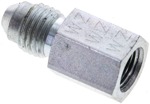 Embout de réduction UNF 7/16"-20(JIC-fil. mâle)-G 1/8 à 1/4"(fil. femelle), Acier galvanisé