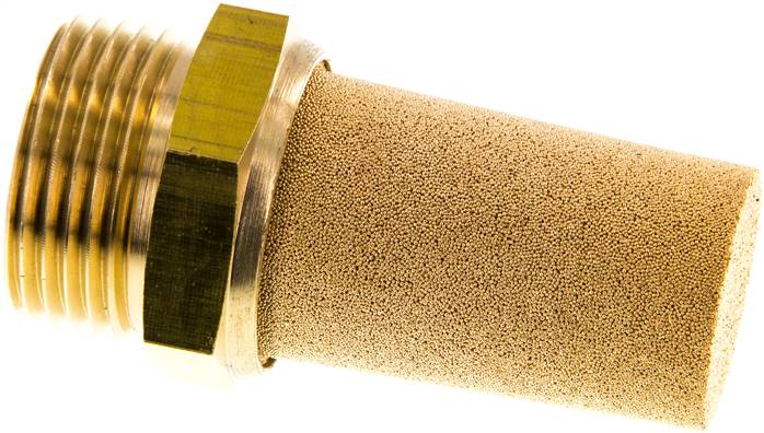 Silencieux en bronze fritté, filetage laiton
