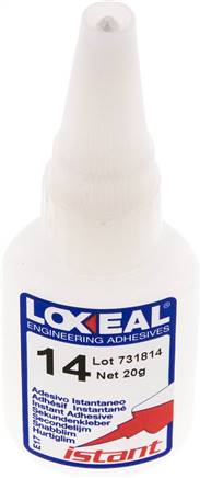 LOXEAL colle instantanée, 20g, Haute résistance - durcissement lent pour assemblages métal/métal,