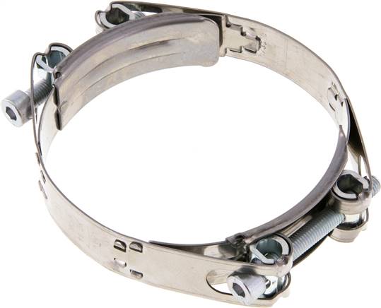 Collier de serrage à boulon en 2 parties, 87 à 101 mm, 1.4016 (W2)