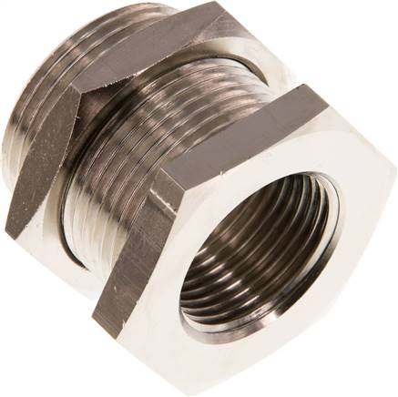 Raccord fileté passe-cloison G 1/2 a 3/4"-M 28x1,5, Laiton n