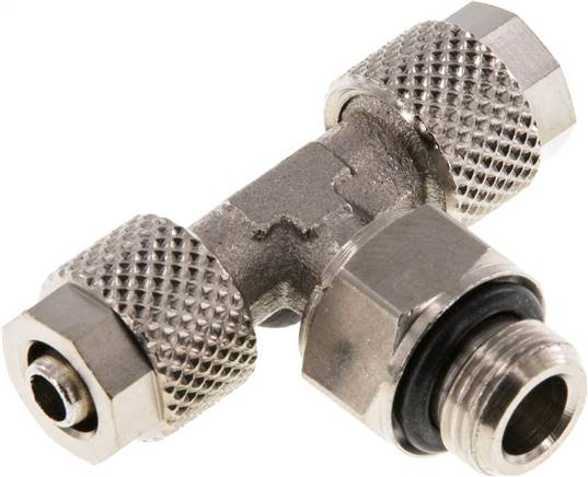 Raccord tournant en T G 1/8 a 1/4"-6x4 mm, Laiton nickelé