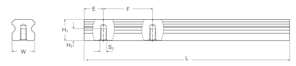 Rails de guidage profilés Ewellix LLTHR D4 — fixation par-dessous — visuel fabricant de famille