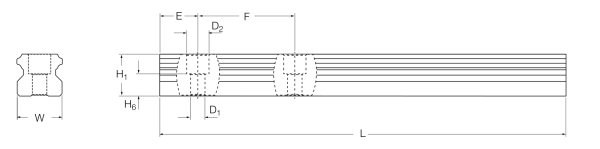 Rails de guidage profilés Ewellix LLTHR — fixation par-dessus — visuel fabricant de famille