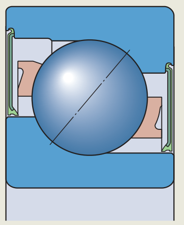 Schéma SKF : roulement à contact oblique à une rangée avec joints 2RZ