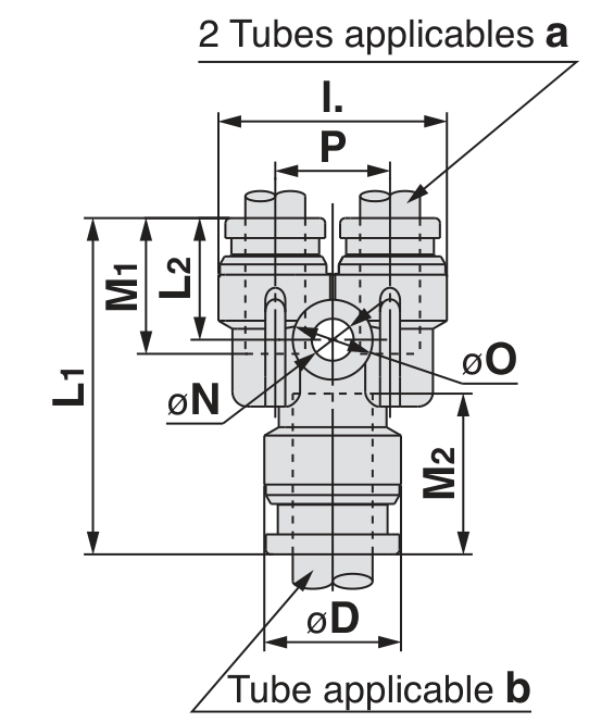 SMC KQB2U réduction en Y — schéma constructeur exact