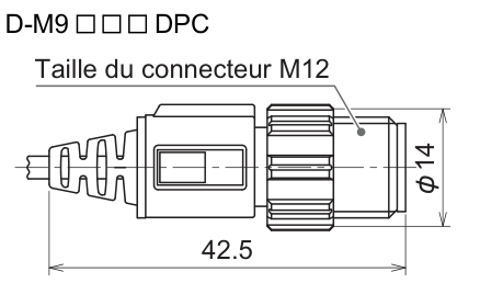 SMC D-M9PSDPC — schéma du connecteur M12 à 4 broches, composant seul